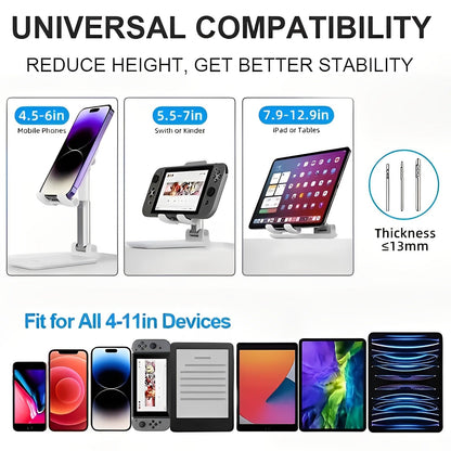 Foldable & Adjustable Mobile Phone And Tablet Stand